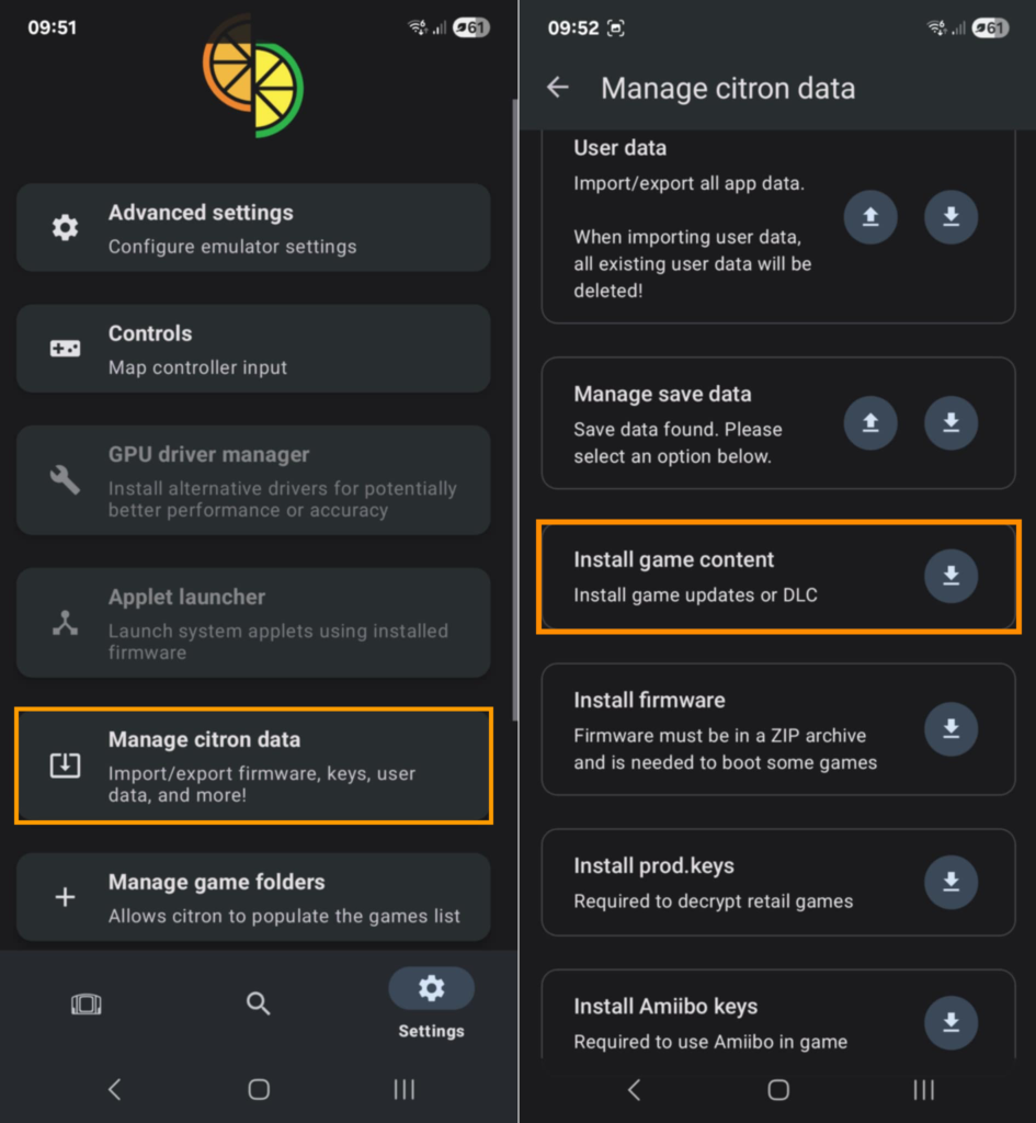 How to Install Game Content and DLC on Citron Android